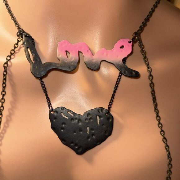 Love double chain necklace - Picture 3 of 5